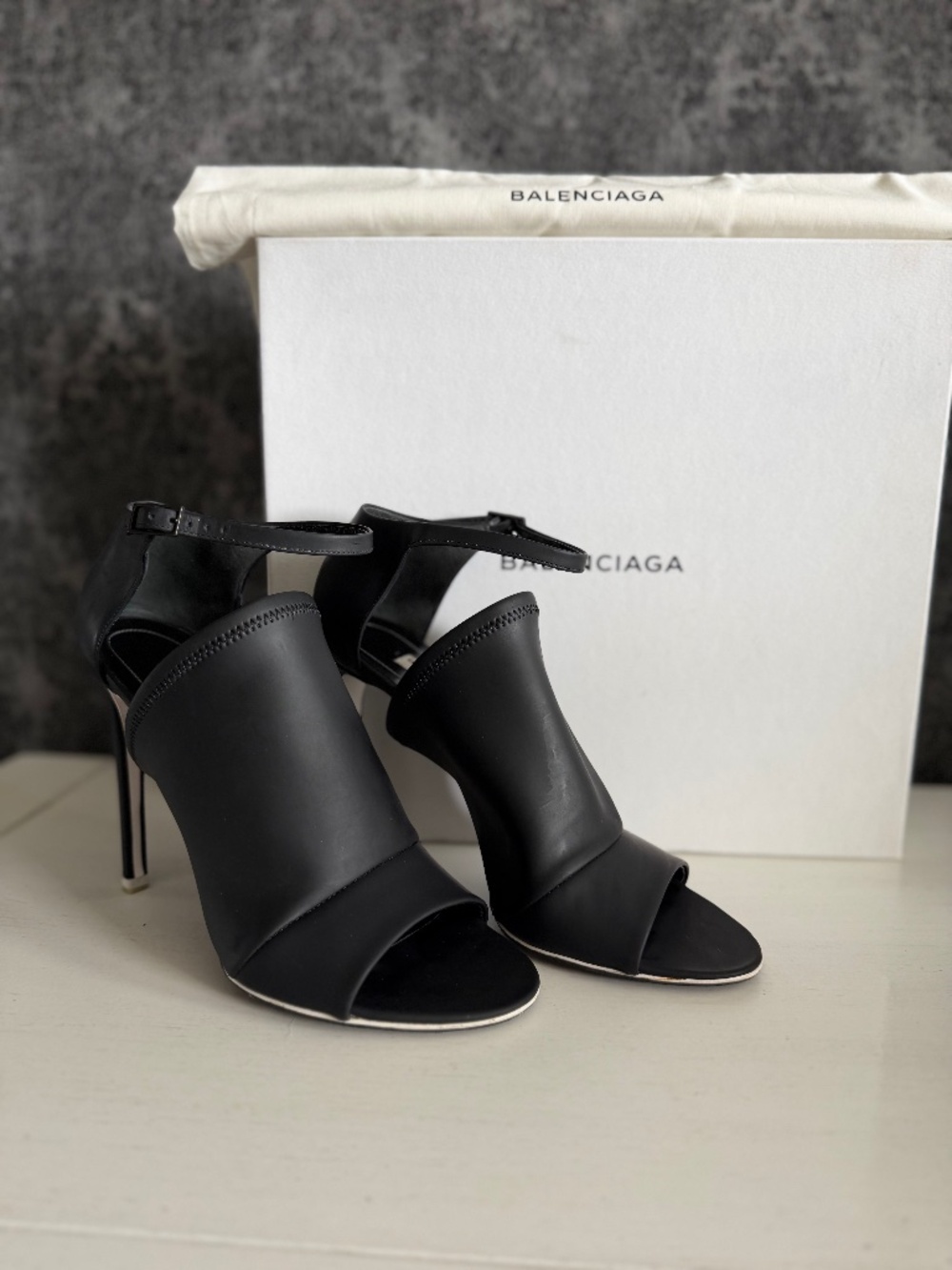 Balenciaga Black Neoprene Heels